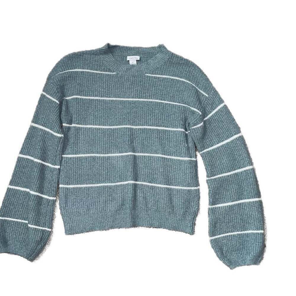 Rue 21 Blue and White Striped Crew Neck Sweater